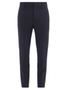 Matchesfashion.com Aldo Maria Camillo - Tailored Wool-blend Slim-leg Trousers - Mens - Dark Blue