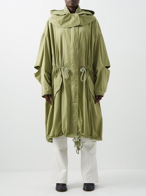 Stella Mccartney - Washed-canvas Hooded Parka - Womens - Green