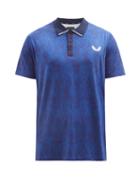 Mens Activewear Castore - Logo-print Geometric-jacquard Polo Shirt - Mens - Cobalt Blue