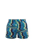 Matchesfashion.com Missoni Mare - Distorted Zigzag Print Swim Shorts - Mens - Red Multi