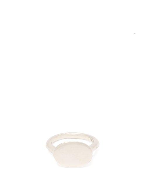 Matchesfashion.com Biales - Sterling Silver Oval Signet Ring - Mens - Silver Multi