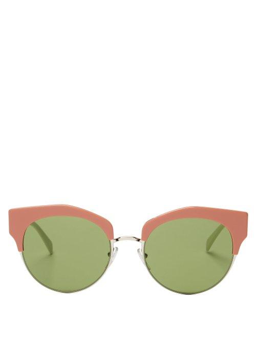 Matchesfashion.com Marni - Tri Colour Acetate Sunglasses - Womens - Pink Multi