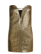 Matchesfashion.com Saint Laurent - Strapless Wool And Silk Blend Jacquard Mini Dress - Womens - Black Gold