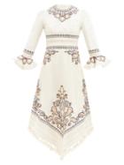 Ladies Beachwear Zimmermann - Aliane Paisley-embroidered Linen-canvas Dress - Womens - Yellow White