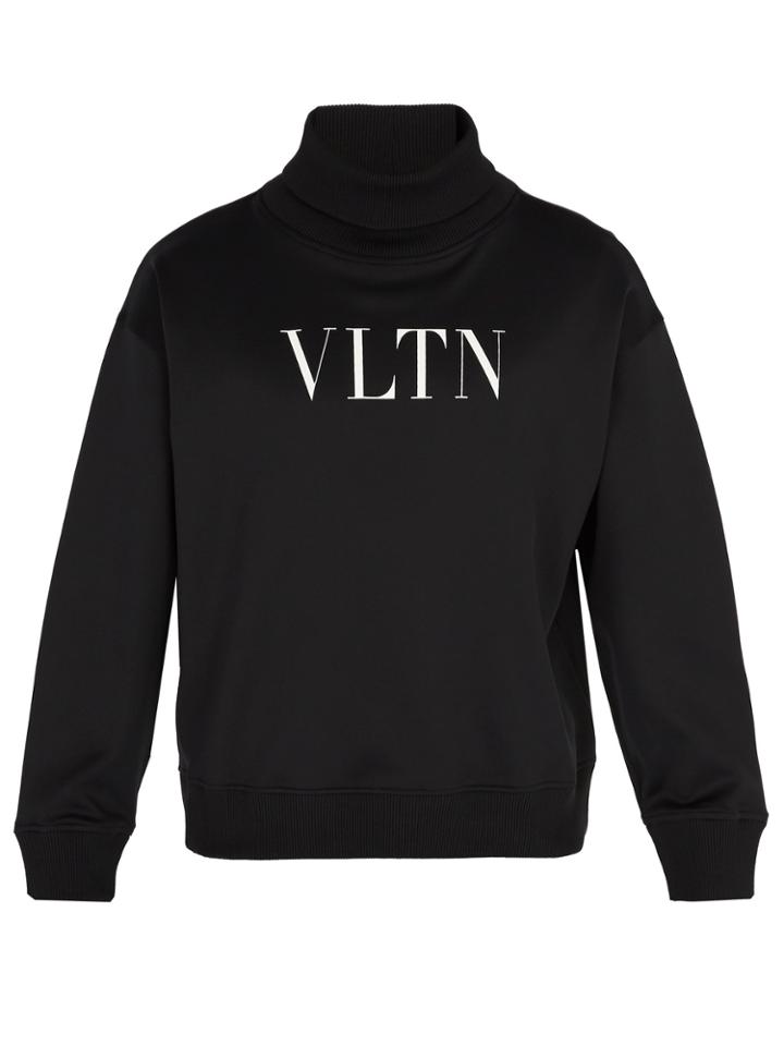 Valentino Logo-print Roll-neck Jersey Sweatshirt