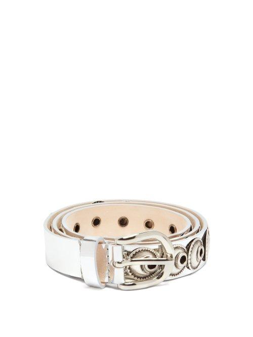 Matchesfashion.com Isabel Marant - Antiqued Eyelet Leather Belt - Womens - Silver
