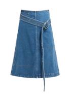 Matchesfashion.com La Fetiche - Bonnie Belted Denim Skirt - Womens - Indigo