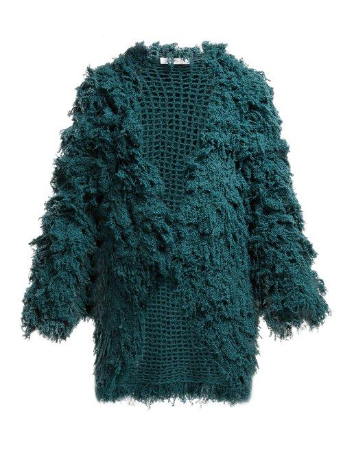 Matchesfashion.com Ryan Roche - Loop Knit Cashmere Cardigan - Womens - Dark Green