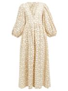 Matchesfashion.com Mara Hoffman - Bette Broderie Anglaise Cotton Blend Dress - Womens - Beige