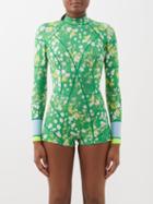 Cynthia Rowley - Clover Floral-print 2mm Neoprene Wetsuit - Womens - Green Floral