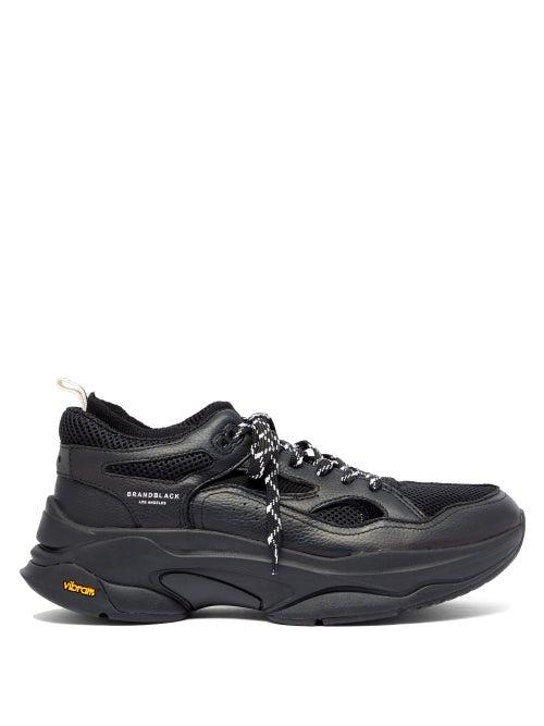 Matchesfashion.com Brandblack - Saga Vibram Sole Leather And Rubber Trainers - Mens - Black