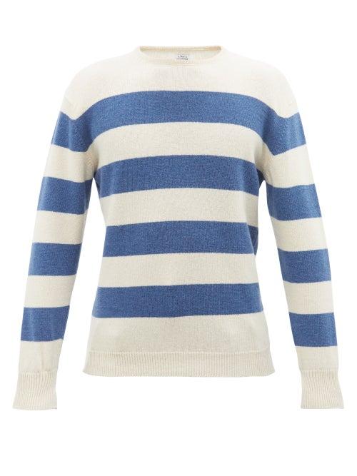 E. Tautz - Breton-striped Wool-knit Sweater - Mens - Blue White