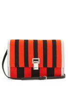 Matchesfashion.com Proenza Schouler - Lunch Striped Leather Small Cross Body Bag - Womens - Black Red