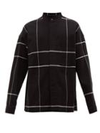 Matchesfashion.com Haider Ackermann - Grid Print Brushed Cotton Shirt - Mens - Black