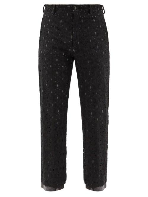 Matchesfashion.com Sasquatchfabrix - Mayoke Lace Straight-leg Trousers - Mens - Black