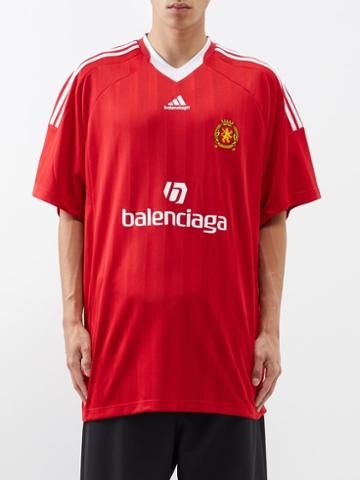 Balenciaga - X Adidas Football-jersey T-shirt - Mens - Red