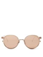 Matchesfashion.com Linda Farrow - Mirrored Rose Gold Plated Round Sunglasses - Womens - Rose Gold