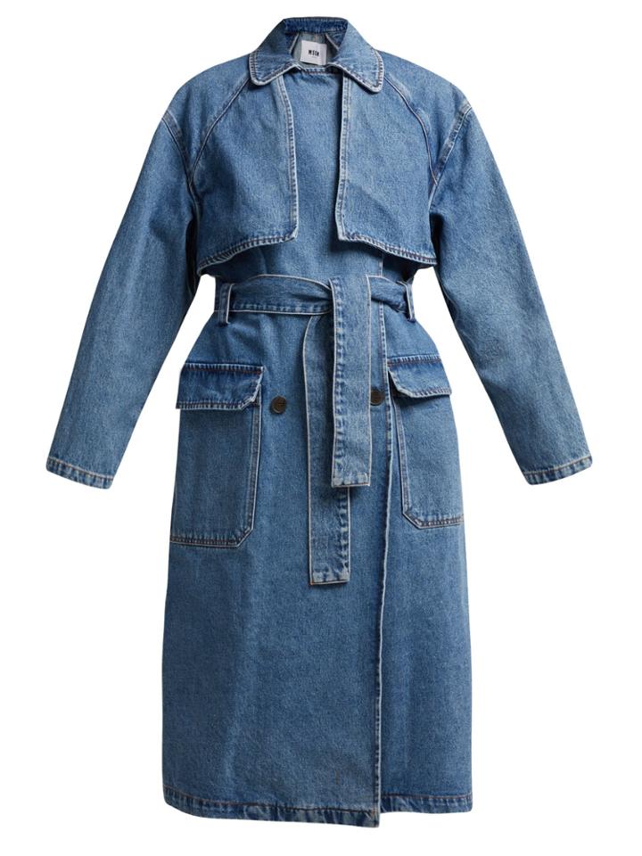 Msgm Oversized Denim Trench Coat
