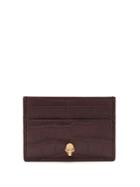 Alexander Mcqueen Skull-embossed Crocodile-effect Leather Cardholder