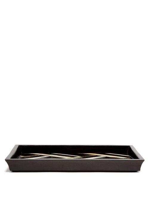 Matchesfashion.com L'objet - Deco Noir Small Rectangular Shell Tray - Black Multi
