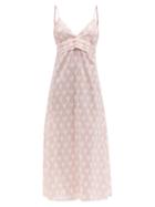 Matchesfashion.com Galanthya - Guadalupe America Rose-print Cotton Dress - Womens - Light Pink
