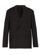 Matchesfashion.com Lemaire - Double Breasted Wool Blazer - Mens - Dark Grey