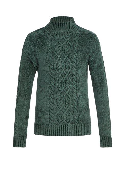 Matchesfashion.com Sies Marjan - Rory High Neck Velour Sweater - Mens - Green