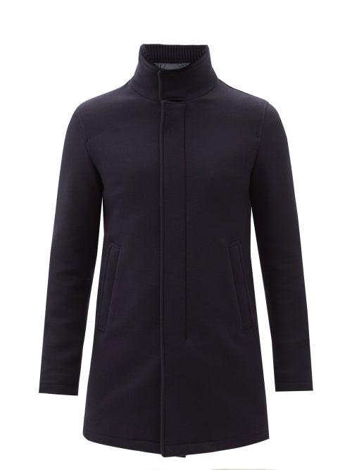 Herno - Melton-wool Overcoat - Mens - Dark Blue