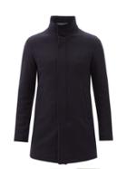 Herno - Melton-wool Overcoat - Mens - Dark Blue