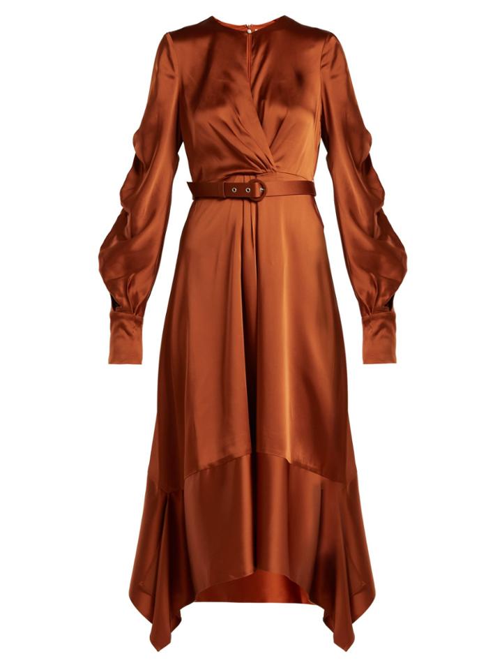 Jonathan Simkhai Asymmetric Satin Midi Dress