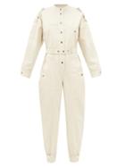Isabel Marant Toile - Ruthel Belted Cotton Jumpsuit - Womens - Ivory
