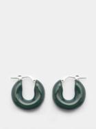 Jil Sander - Enamelled Sterling-silver Hoop Earrings - Womens - Green