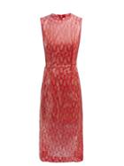 Matchesfashion.com Christopher Kane - Floral Lace & Pvc Midi Dress - Womens - Red