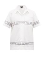 Matchesfashion.com A.p.c. - Logo Print Cotton Poplin Shirt - Mens - White