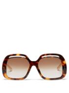 Matchesfashion.com Linda Farrow - Renata Square Tortoiseshell-acetate Sunglasses - Womens - Tortoiseshell