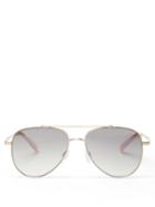 Matchesfashion.com Le Specs - Evermore Aviator Metal Sunglasses - Womens - Gold