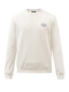 A.p.c. - Rider Logo-embroidered Cotton-jersey Sweatshirt - Mens - Light Grey