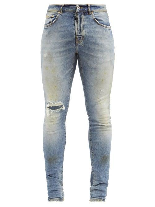 Purple Brand - P001 Distressed Slim-leg Jeans - Mens - Blue