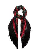 Matchesfashion.com Dolce & Gabbana - Rose Print Silk Blend Scarf - Womens - Red
