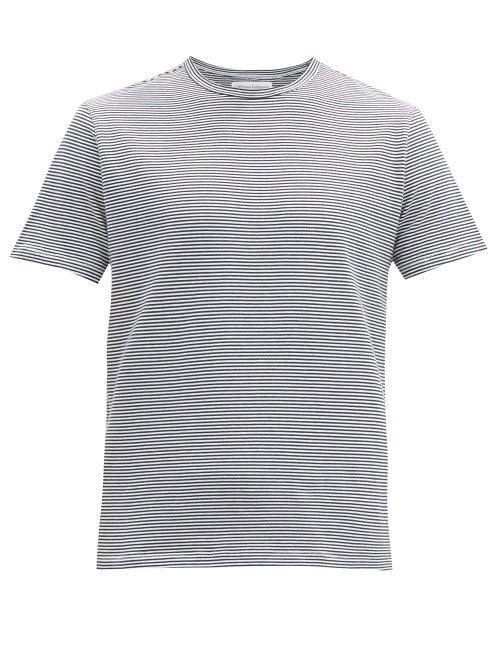 Matchesfashion.com Officine Gnrale - Striped Cotton-jersey T-shirt - Mens - Navy White