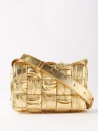 Bottega Veneta - Cassette Small Intrecciato-leather Shoulder Bag - Womens - Gold