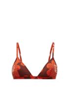 Matchesfashion.com Dodo Bar Or - Rachelle Floral-print Triangle Bikini Top - Womens - Burgundy Print