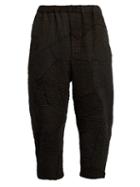 By Walid Patchwork-linen Cropped Trousers