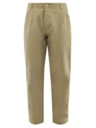 Folk - Assembly Pleated Cotton-canvas Trousers - Mens - Green