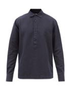 Orlebar Brown - Caspian Cotton And Linen-twill Popover Shirt - Mens - Navy