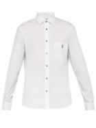 Matchesfashion.com Burberry - Embroidered Monogram Cotton Poplin Shirt - Mens - White