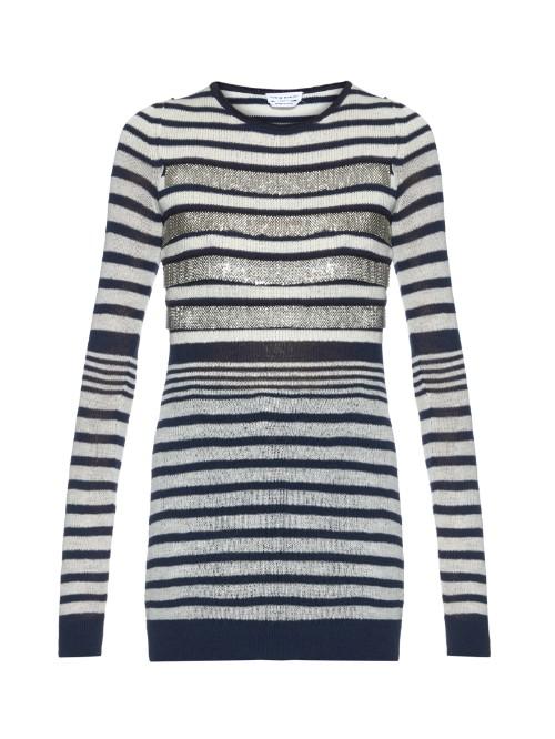 Sonia Rykiel Embellished Striped Sweater