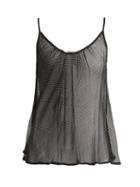 Matchesfashion.com Mes Demoiselles - Polka Dot Embellished Chiffon Cami Top - Womens - Black