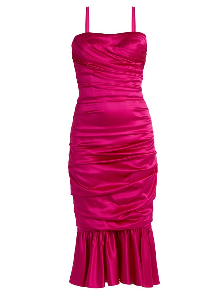 Dolce & Gabbana Ruched Stretch-silk Dress