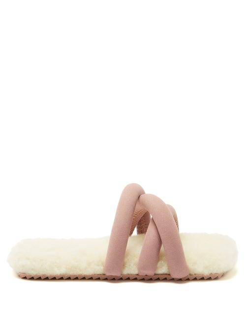 Yume Yume - Tyre Padded-strap Wool Slides - Womens - Pink